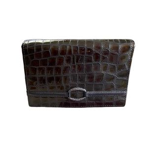 Brighton Pewter Croco Leather Folio Wallet